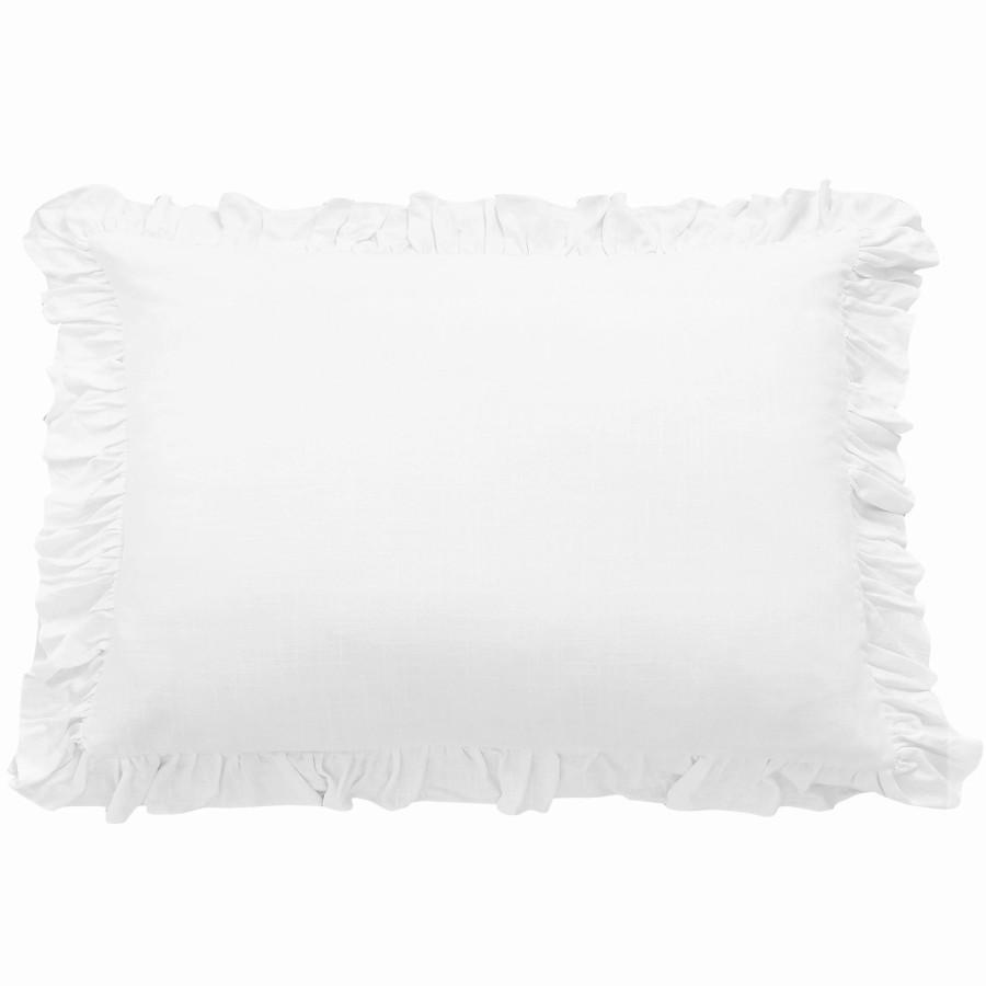 Home Goods * | Cheap Hiend Accents Lily Washed Linen Ruffled Dutch Euro Pillow, 27 X39