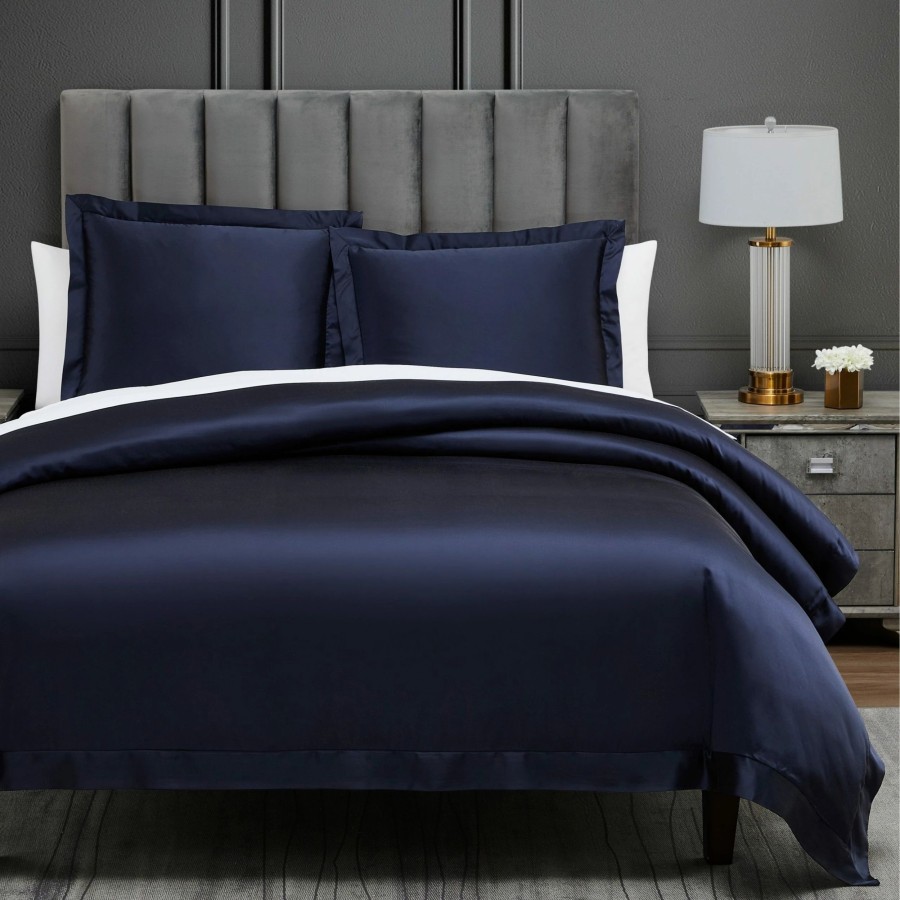 Bedding * | Best Sale Hiend Accents High Shine Satin Duvet Cover Set, 3Pc