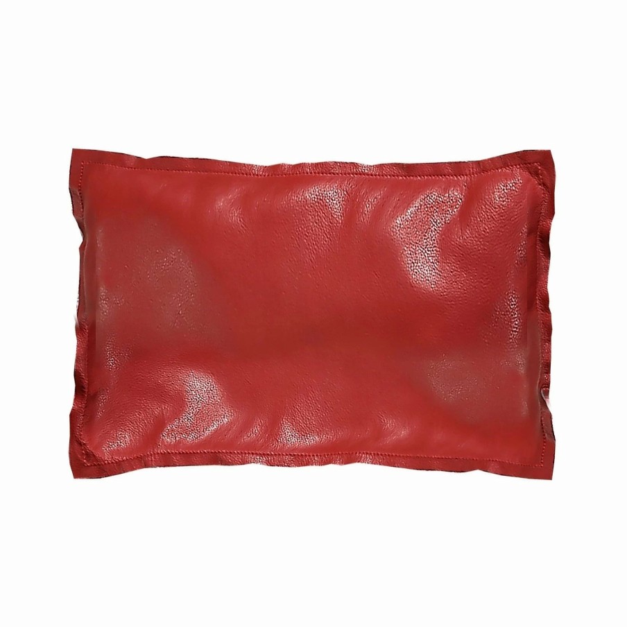 Home Goods * | Wholesale Hiend Accents Red Pebble Leather Pillow, 16 X24