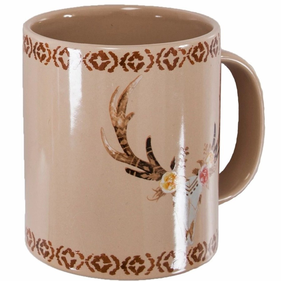 Home Goods * | Top 10 Hiend Accents Bohemian Skull And Floral 4 Piece Mug Set