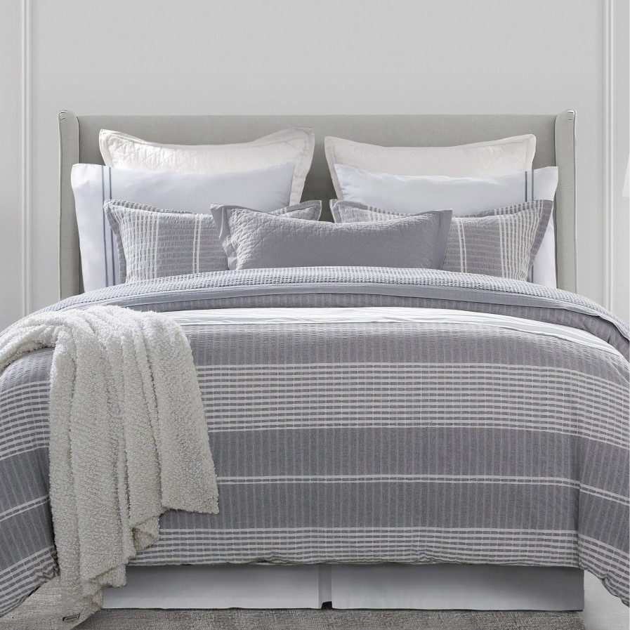 Bedding * | Flash Sale Hiend Accents 3 Pc Lane Stripe Comforter Set, Gray