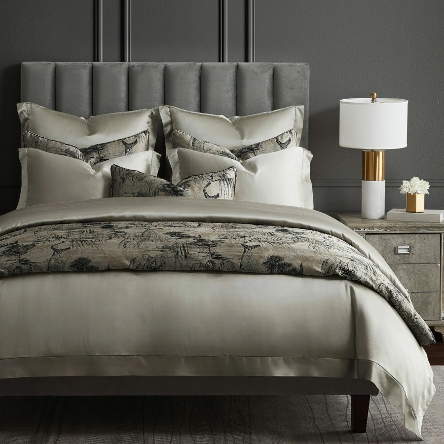 Bedding * | Flash Sale Hiend Accents Pastoral Jacquard Euro Sham, 27 X27 Champagne