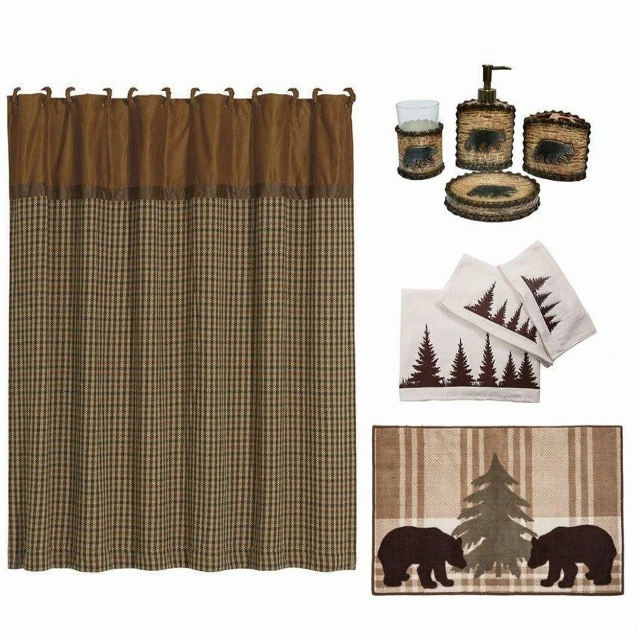 Bedding * | Best Deal Hiend Accents Bear 9-Pc Bath Accessary And Clearwater Pines Towel Set Multi