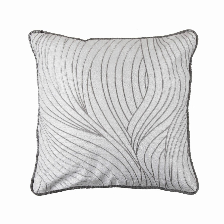 Bedding * | Best Reviews Of Hiend Accents Wave Embroidery Pillow, 18 18