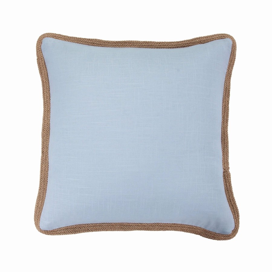 Home Goods * | Best Deal Hiend Accents Luna Washed Linen Jute Trimmed Pillow, 20 X20