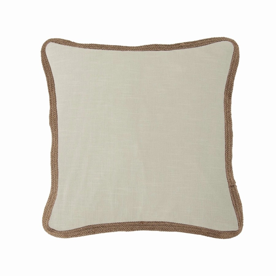 Home Goods * | Best Deal Hiend Accents Luna Washed Linen Jute Trimmed Pillow, 20 X20