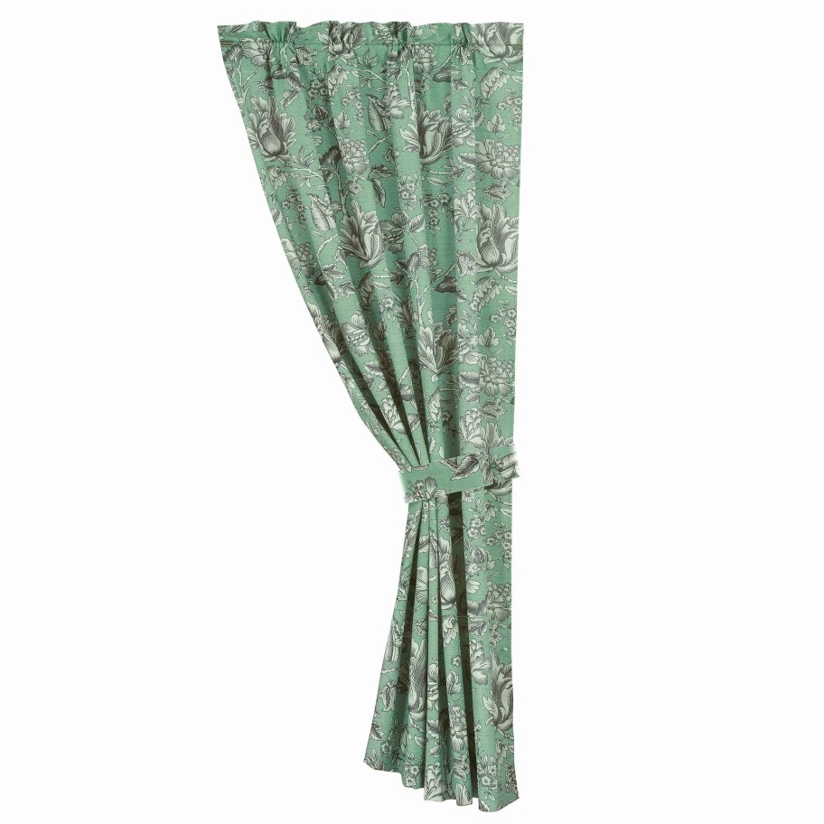 Home Goods * | Discount Hiend Accents Floral Curtain With Tieback, 48 X84