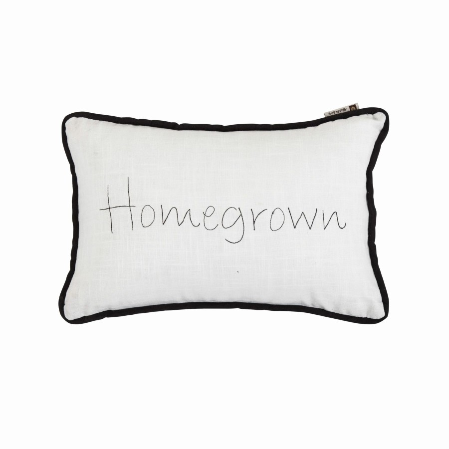 Home Goods * | Best Deal Hiend Accents "Homegrown" Embroidery Lumbar Pillow, 12 X19