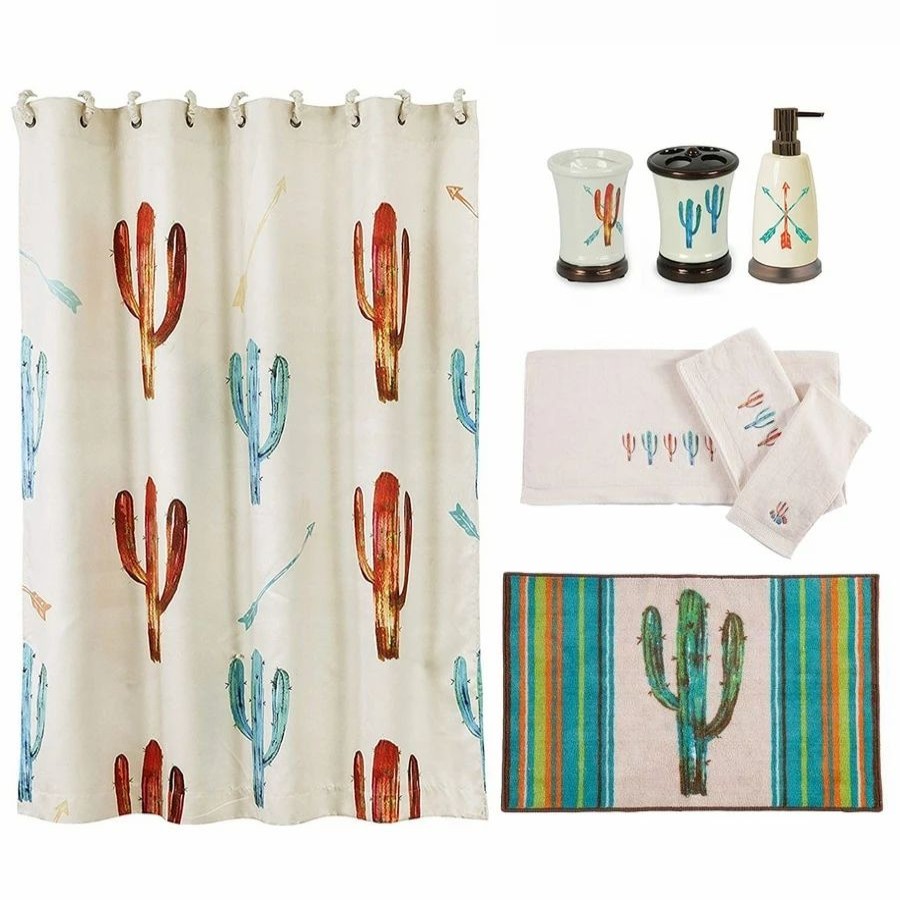 Bedding * | Best Reviews Of Hiend Accents Cactus 8-Pc Bath Accessary And Cream Towel Set Multi