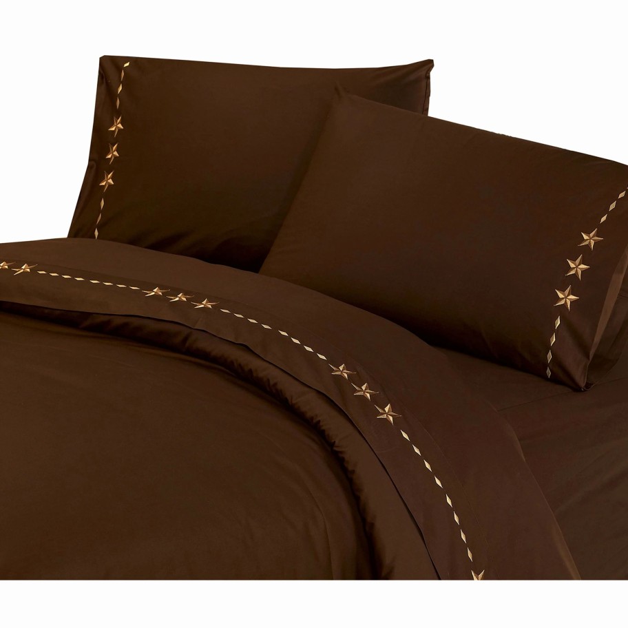 Bedding * | Outlet Hiend Accents 350 Thread Count Embroidered Star Bed Sheet Set