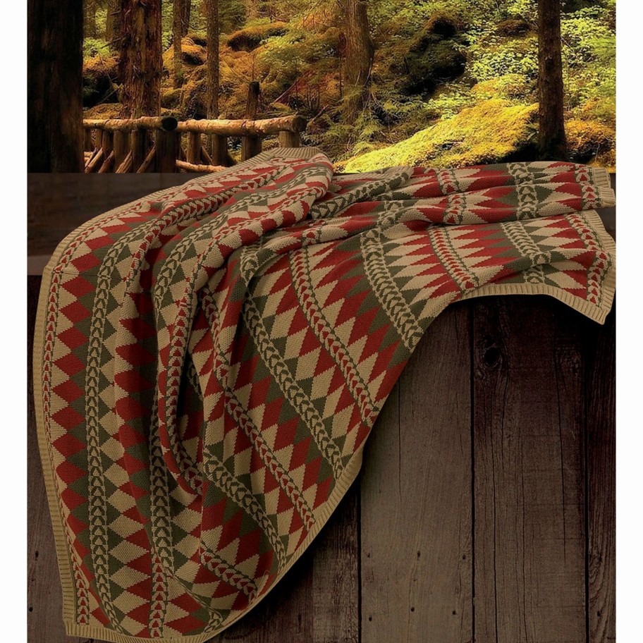 Bedding * | Hot Sale Hiend Accents Wilderness Ridge Knitted Throw