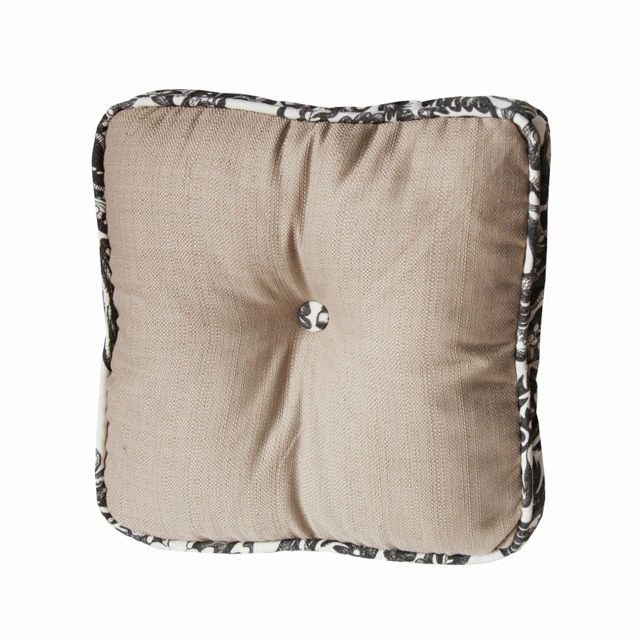 Home Goods * | Coupon Hiend Accents Augusta Buttoned Toile Box Pillow, 18 X18