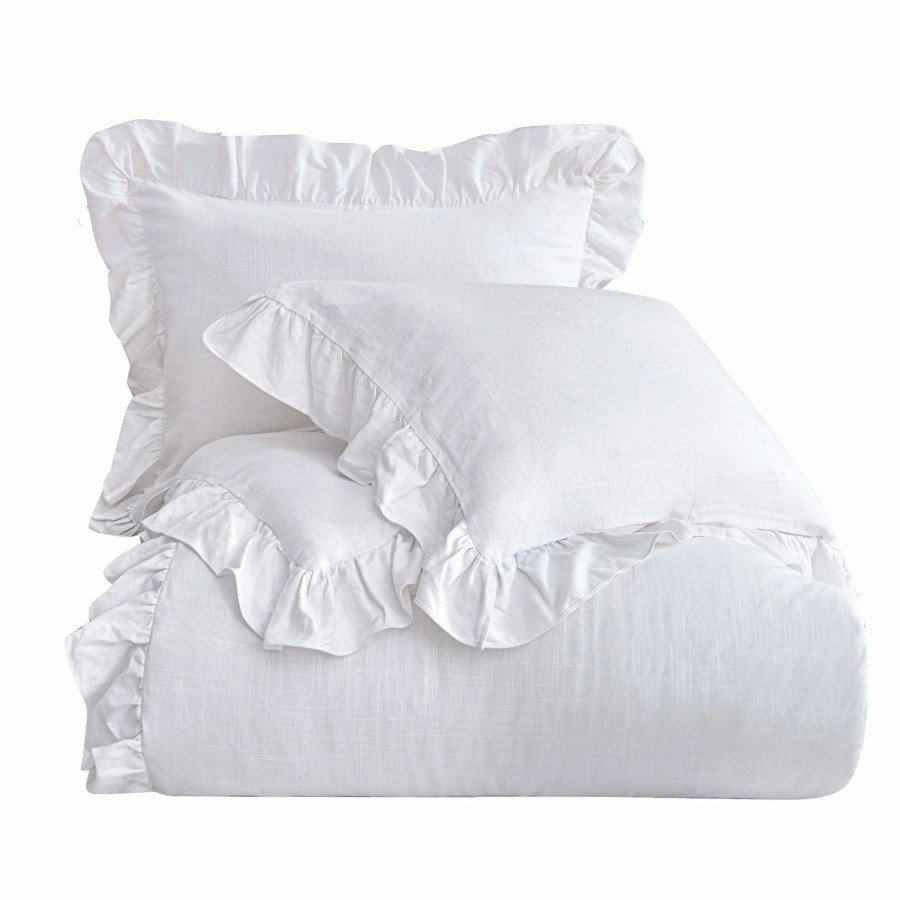 Bedding * | Hot Sale Hiend Accents Lily Washed Linen Duvet Cover Set, 3Pc