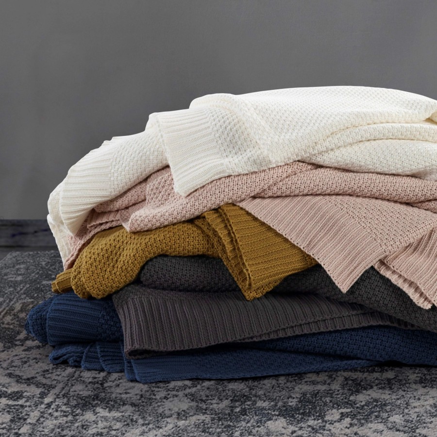 Bedding * | Cheapest Hiend Accents Cotton Knit Blanket