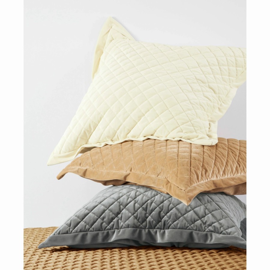 Bedding * | Discount Hiend Accents Velvet Diamond Quilted Euro Sham, 27 X27