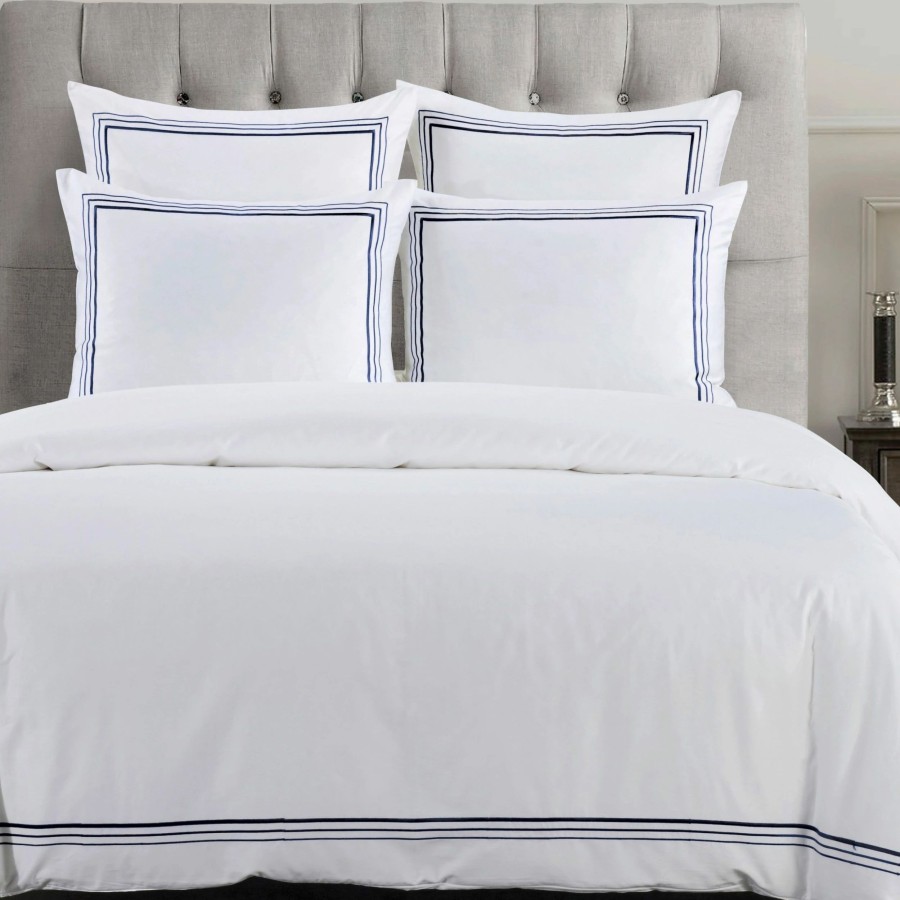 Bedding * | Budget Hiend Accents Embroidered Border Modern Urban 3 Piece Duvet Cover Set