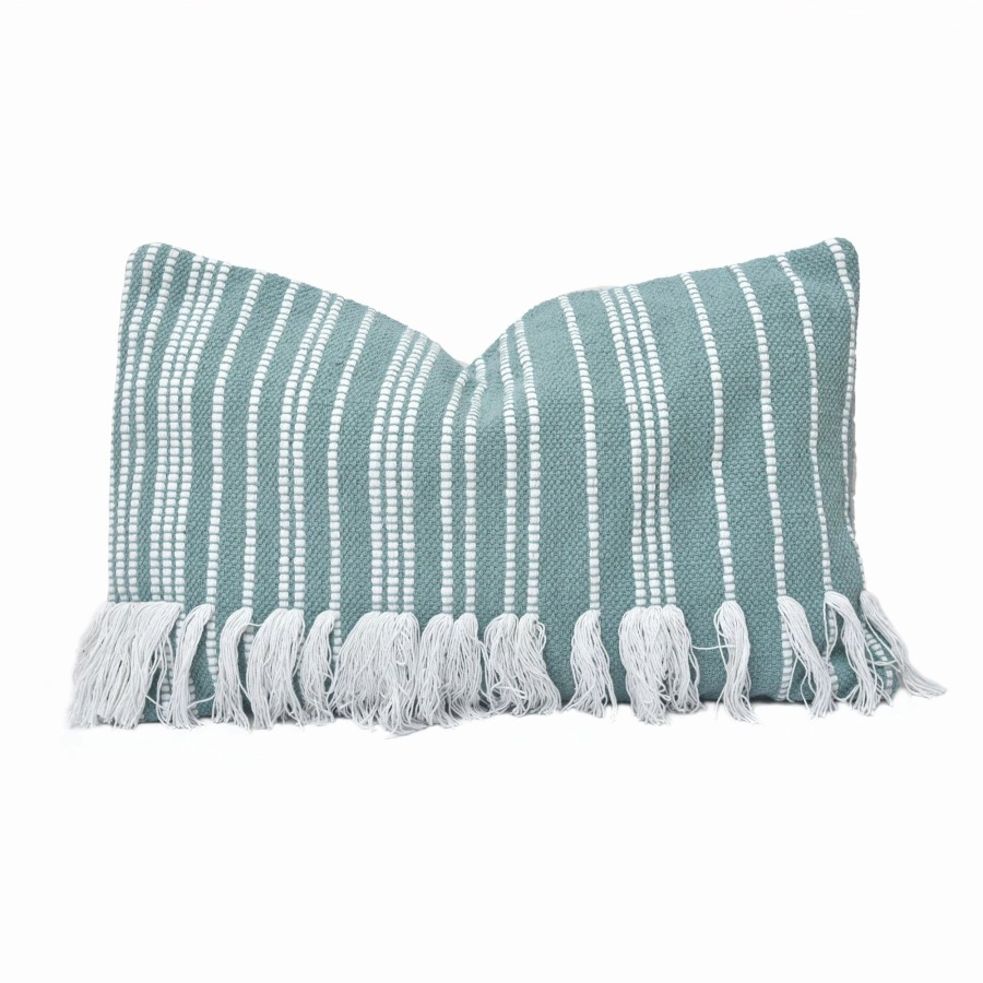 Home Goods * | Best Sale Hiend Accents Fringed Stripe Lumbar Rug Pillow, 16 X26