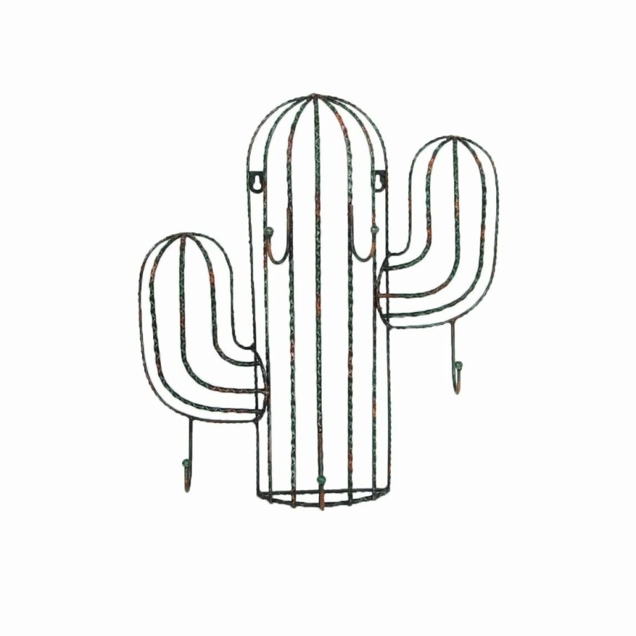 Home Goods * | Best Deal Hiend Accents Cactus Wall Hanging With Hooks