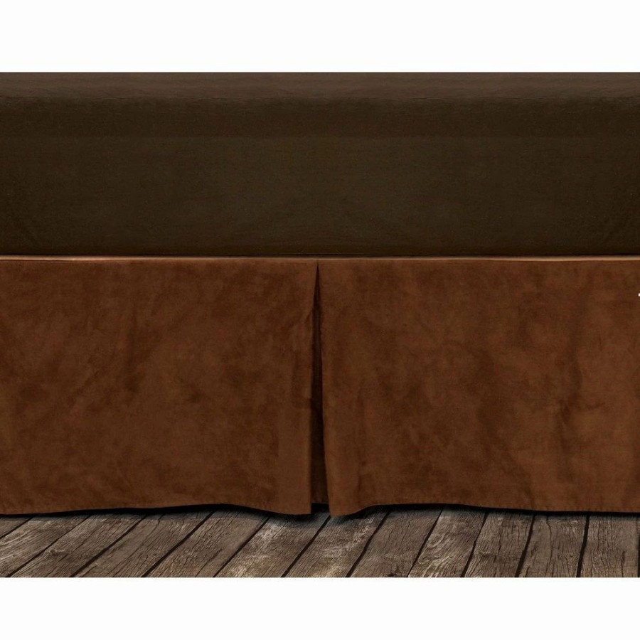 Bedding * | Best Sale Hiend Accents Copper Microfiber Suede Bedskirt