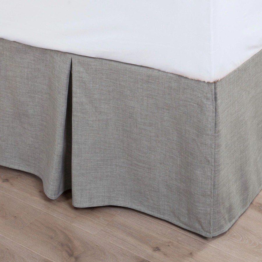 Bedding * | Best Pirce Hiend Accents Carmen Solid Taupe Linen Bed Skirt