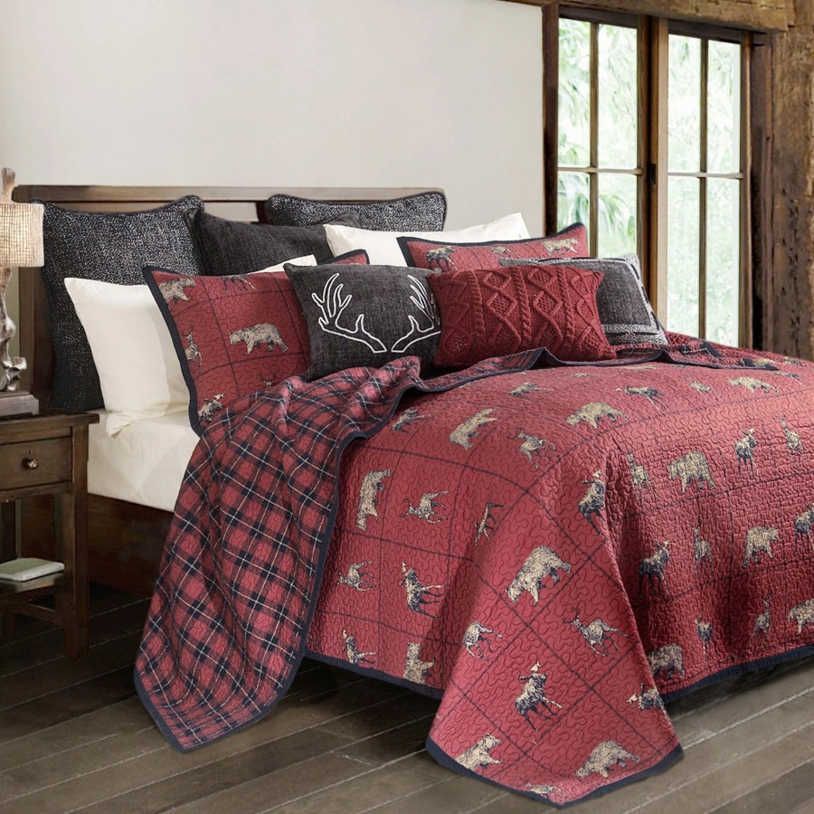 Bedding * | Best Sale Hiend Accents 3-Pc Woodland Plaid Quilt Set, King Multi