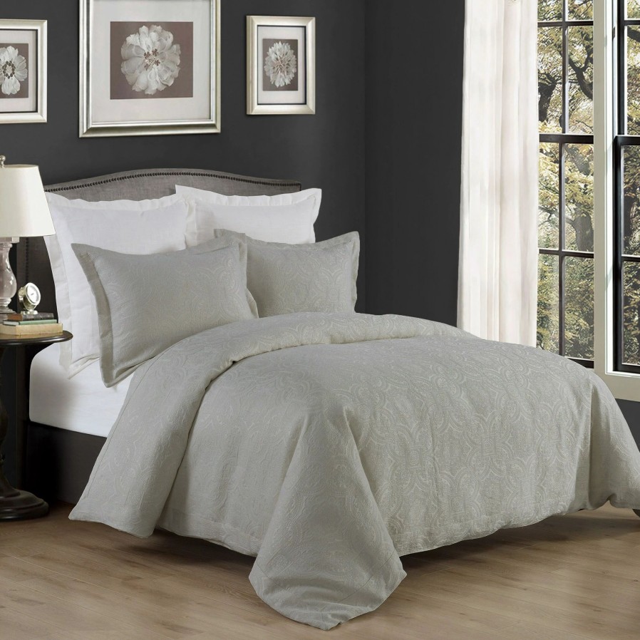 Bedding * | Outlet Hiend Accents 3 Pc Matelasse Coverlet/Duvet Set Gray