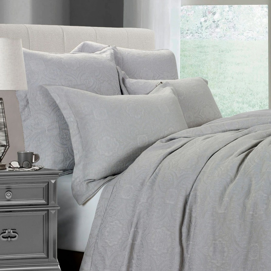 Bedding * | Outlet Hiend Accents 3 Pc Matelasse Coverlet/Duvet Set Gray