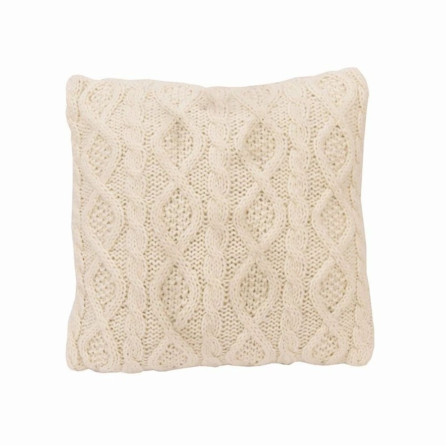 Home Goods * | Best Deal Hiend Accents Cable Knit Soft Diamond Throw Pillow, 18 X18