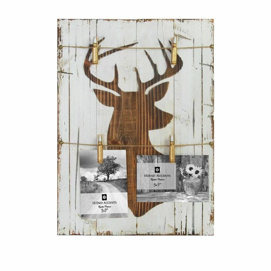 Home Goods * | Wholesale Hiend Accents Wooden Picture Holder With Deer Bust