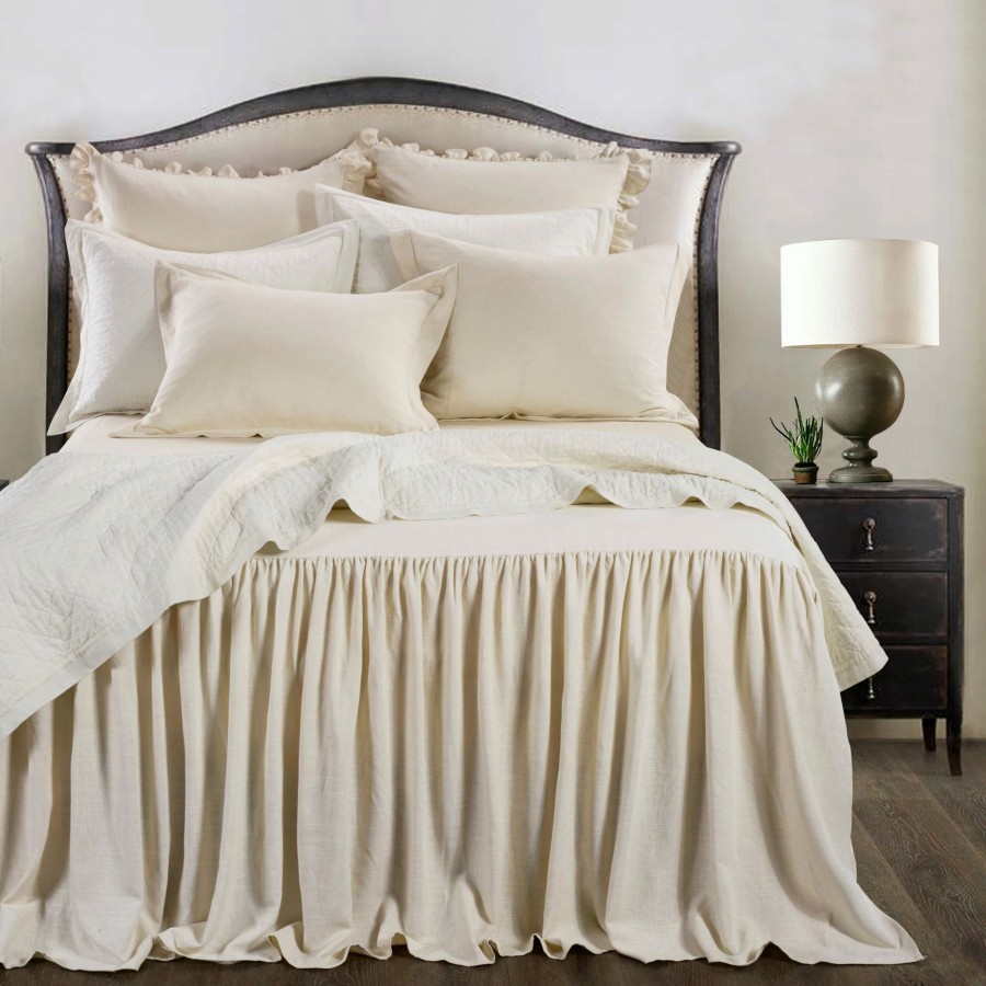 Bedding * | Coupon Hiend Accents Luna Washed Linen Bedspread Set, 3Pc