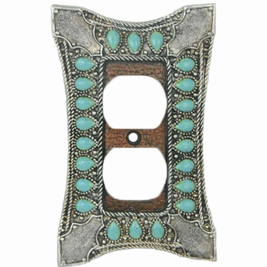 Home Goods * | Deals Hiend Accents Turquoise Switchplate, Double Rocker