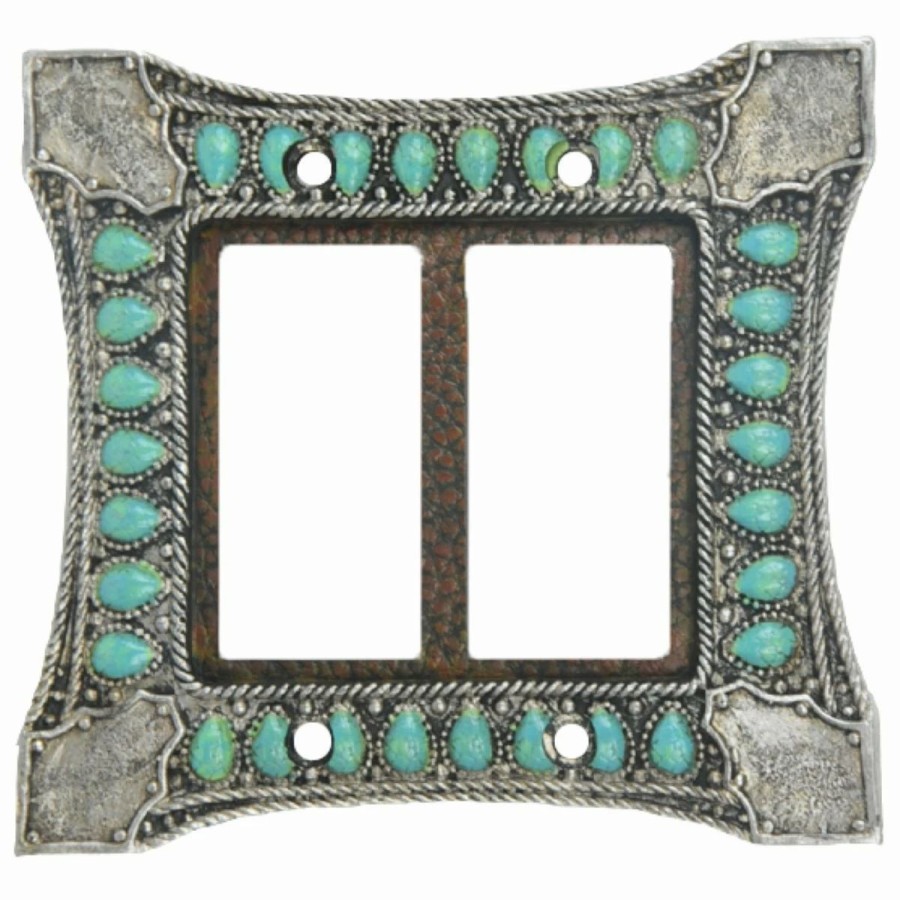 Home Goods * | Deals Hiend Accents Turquoise Switchplate, Double Rocker