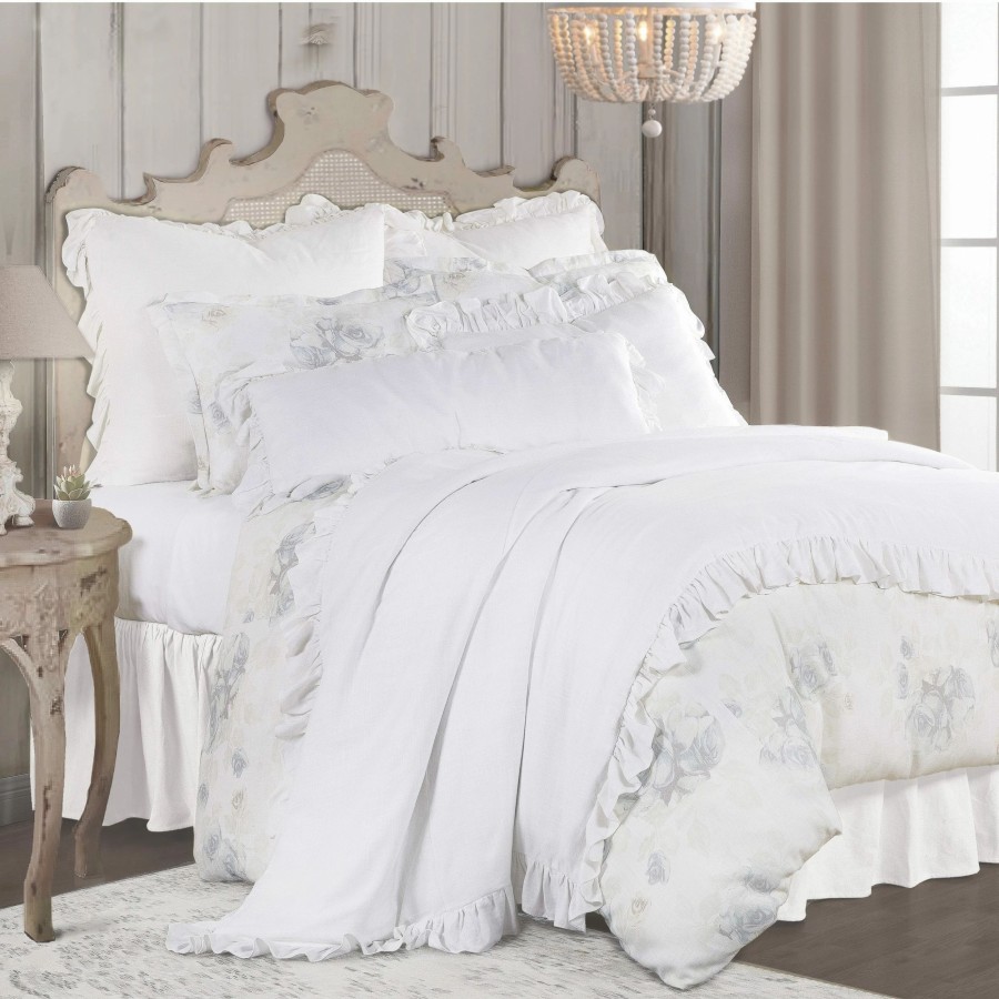 Bedding * | Buy Hiend Accents 3 Pc Roseline Linen Duvet Set, King