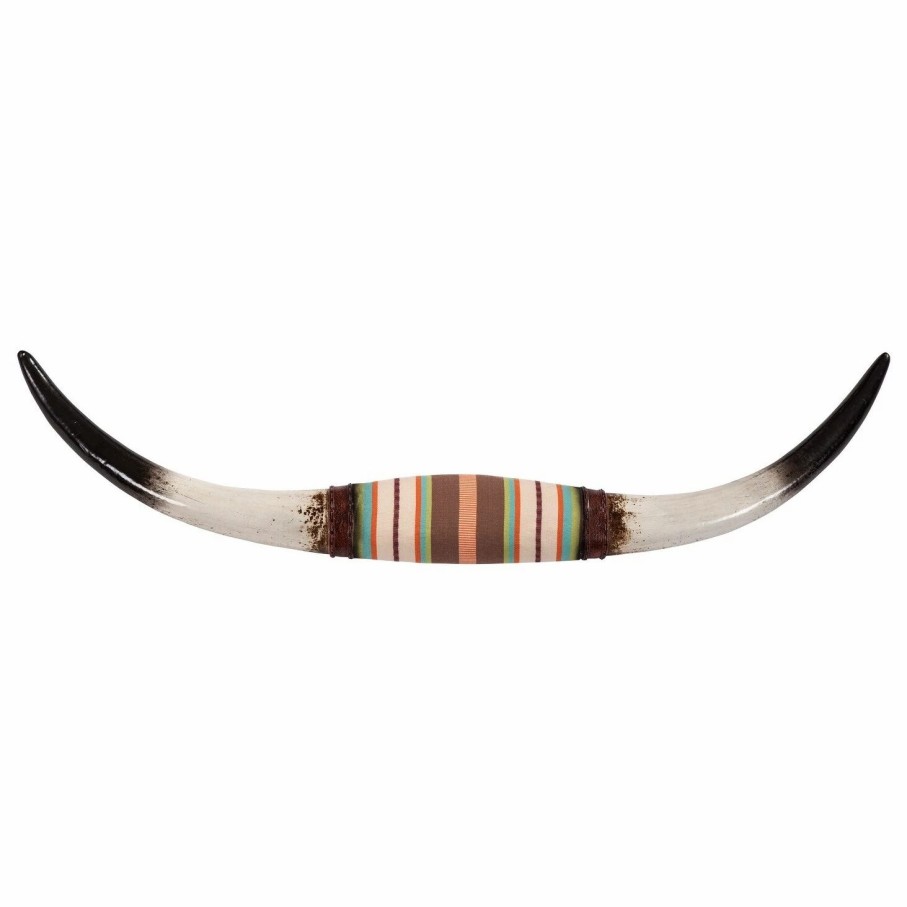 Art Gallery * | Best Pirce Hiend Accents 36-Inch Serape Wrapped Resin Longhorn Wall Sculpture