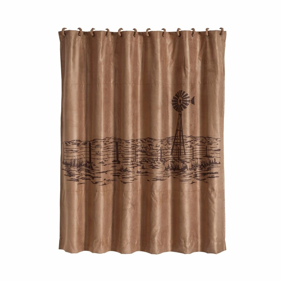 Bedding * | New Hiend Accents Jasper Shower Curtain With Embroidered Landscape, 72X72