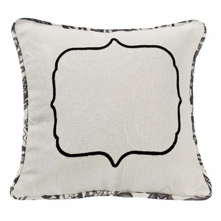 Home Goods * | Top 10 Hiend Accents Matelasse Throw Pillow With Embroidery Detail, 18 18