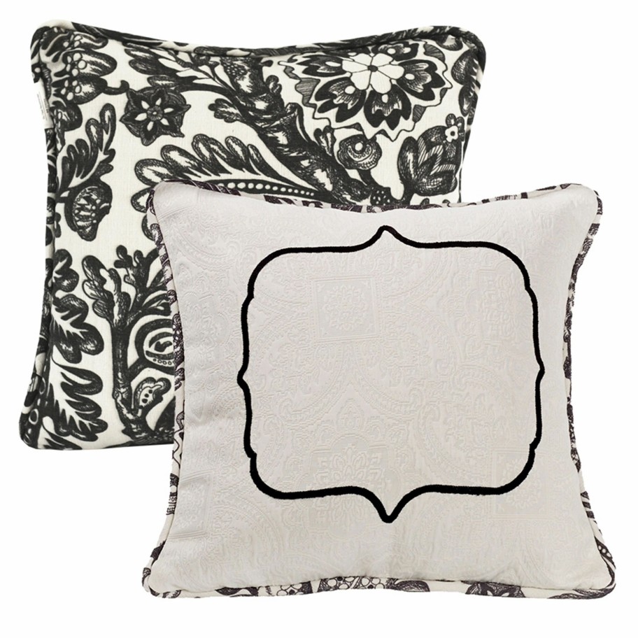 Home Goods * | Top 10 Hiend Accents Matelasse Throw Pillow With Embroidery Detail, 18 18