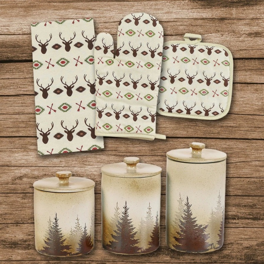 Home Goods * | Brand New Hiend Accents Aztec Multi Deer Print And Clearwater Pines 12 Pc Set