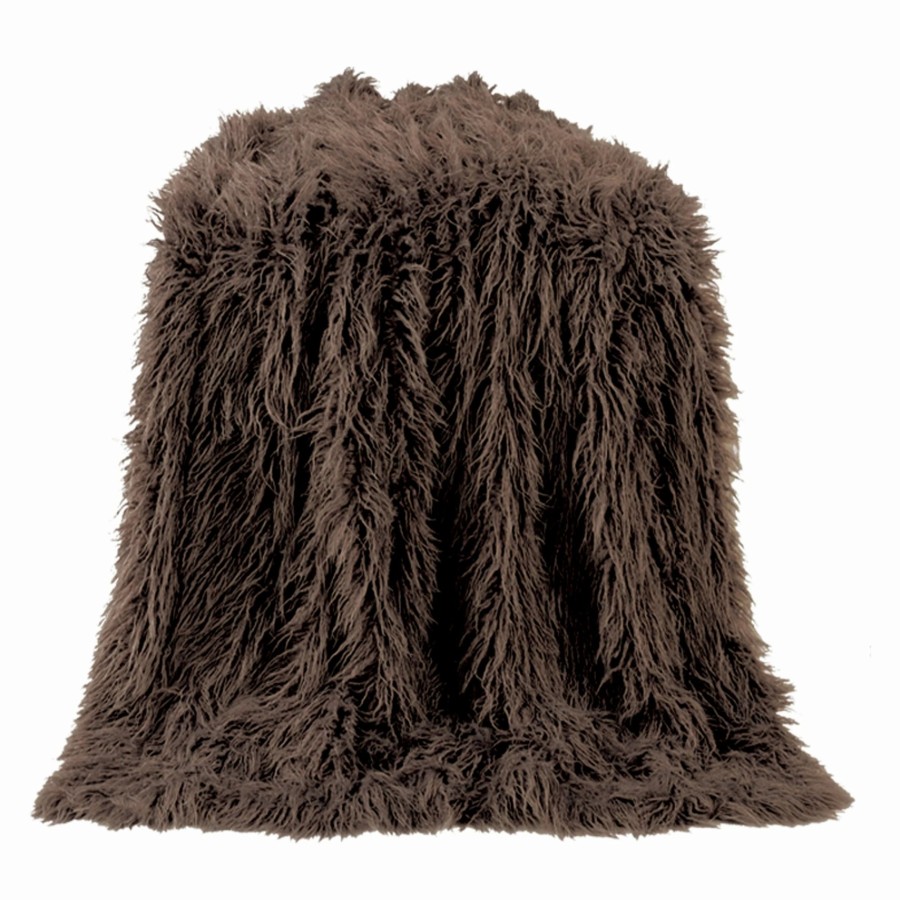 Bedding * | Best Deal Hiend Accents Mongolian Faux Fur Throw Blanket, 50 X60