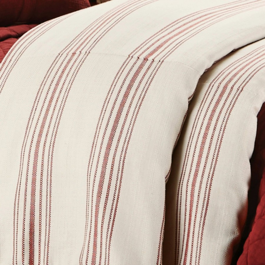 Bedding * | Cheapest Hiend Accents Prescott Stripe Duvet Cover, 1Pc Red