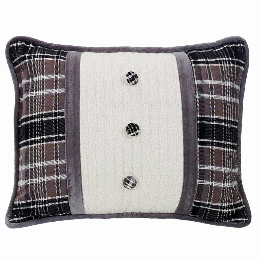 Home Goods * | Outlet Hiend Accents Whistler Buttoned Oblong Throw Pillow