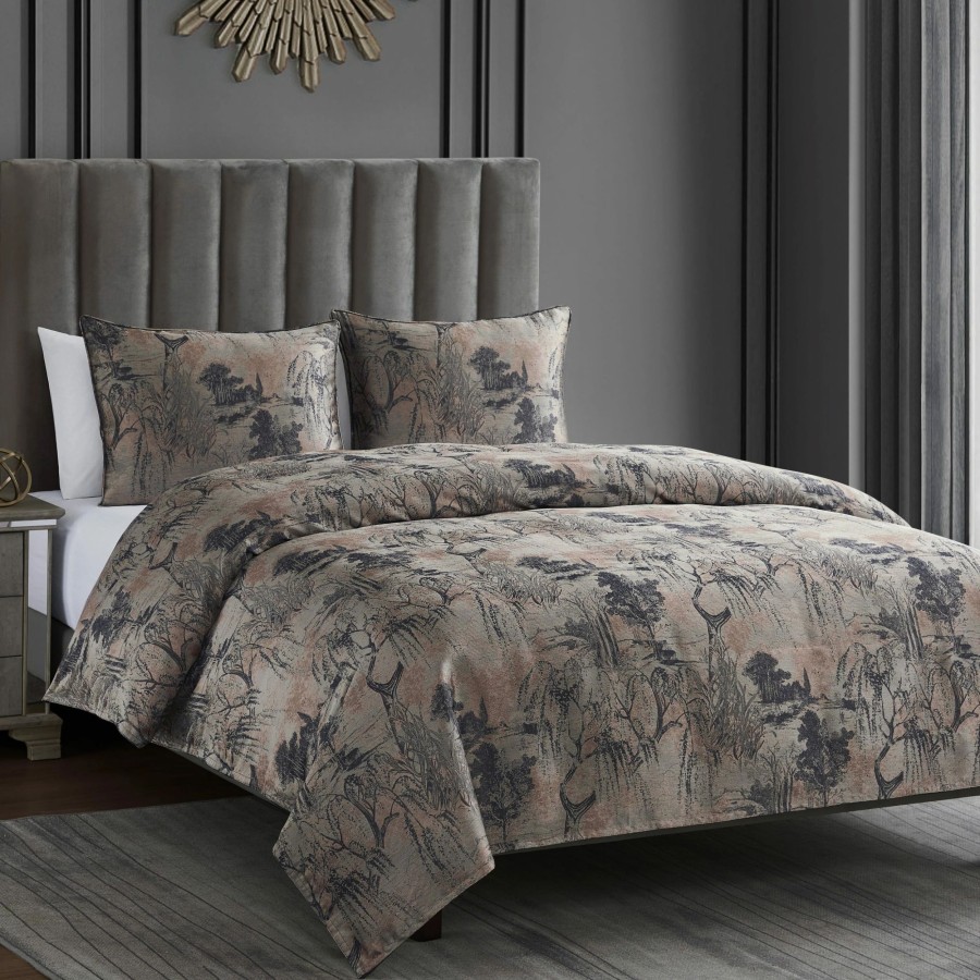 Bedding * | Top 10 Hiend Accents Pastoral Jacquard Duvet Cover Set, 3Pc