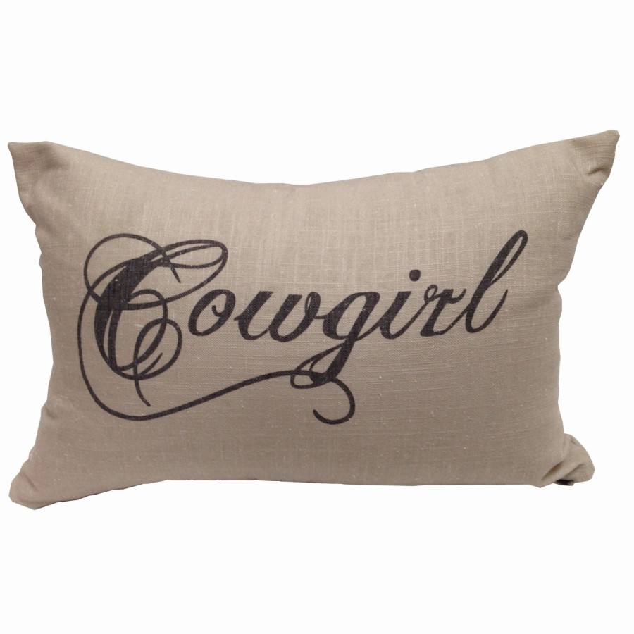 Home Goods * | Best Reviews Of Hiend Accents Cowgirl Multicolored Linen Throw Pillow (12 X 19 )