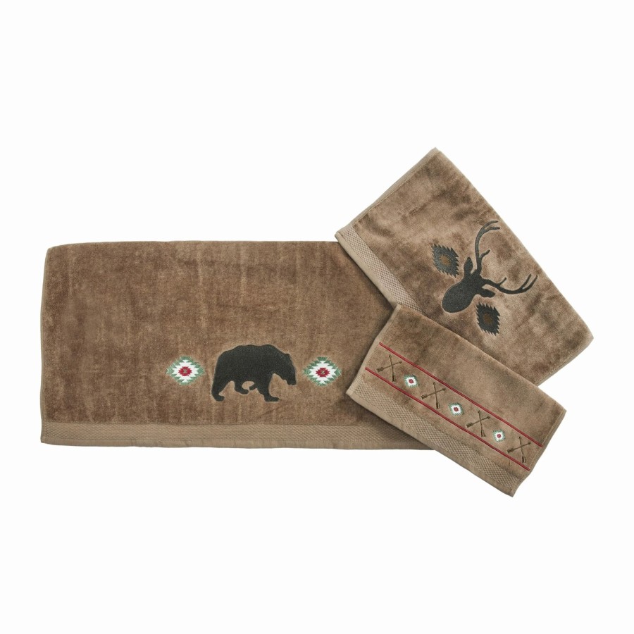 Bedding * | Coupon Hiend Accents Aztec Bear Towel Set