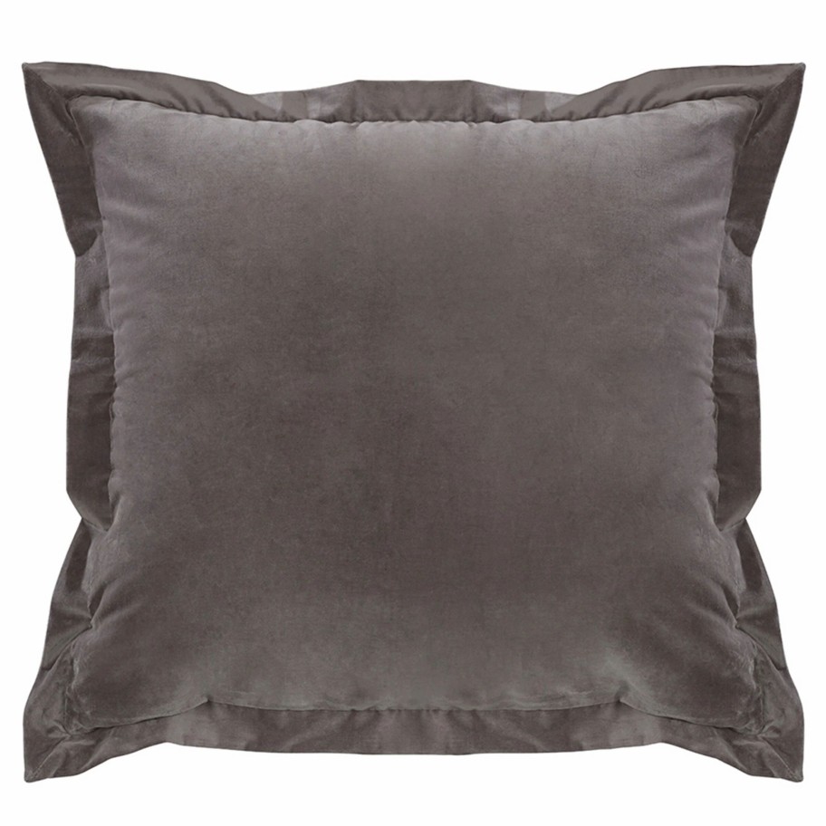 Home Goods * | Flash Sale Hiend Accents Whistler Grey Velvet Throw Pillow