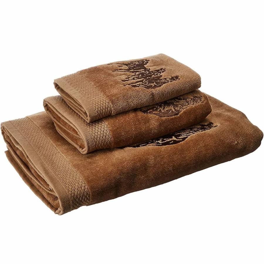 Bedding * | Best Reviews Of Hiend Accents Embroidered 3-Horse Towel Set, 3 Pc