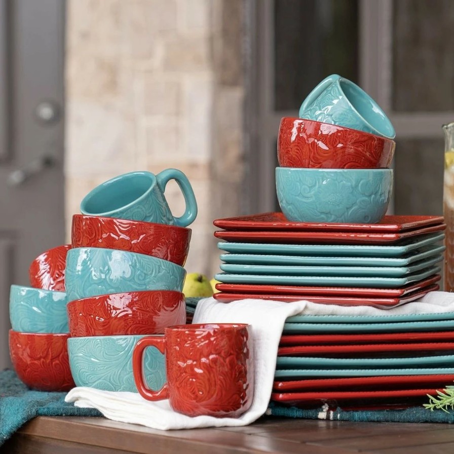 Home Goods * | Outlet Hiend Accents Savannah Ceramic Dinnerware Set, 16Pc