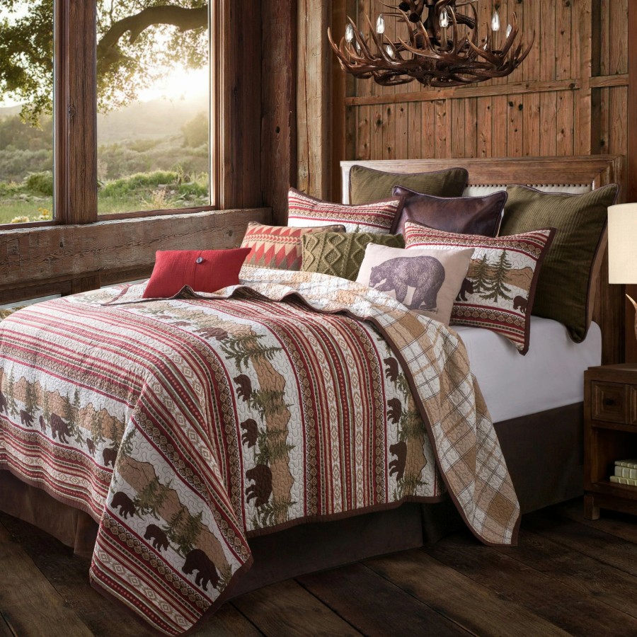 Bedding * | Deals Hiend Accents Bear Trail Quilt Set