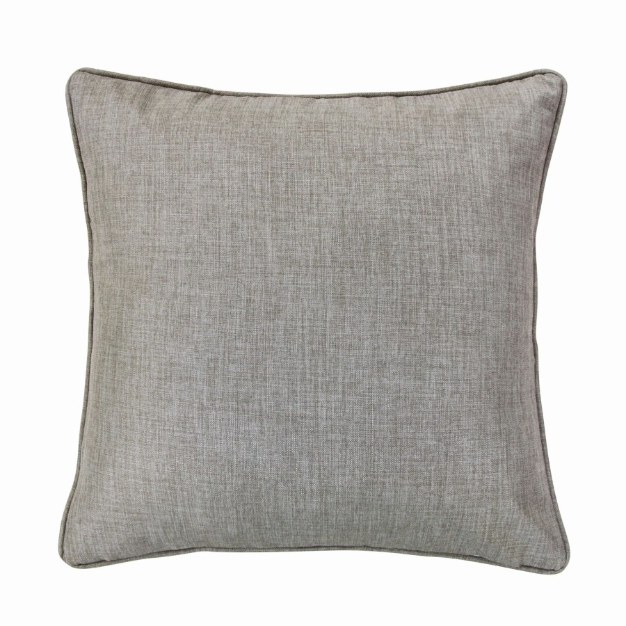 Bedding * | Promo Hiend Accents Carmen Solid Taupe Faux Linen Euro Sham, 27 X 27