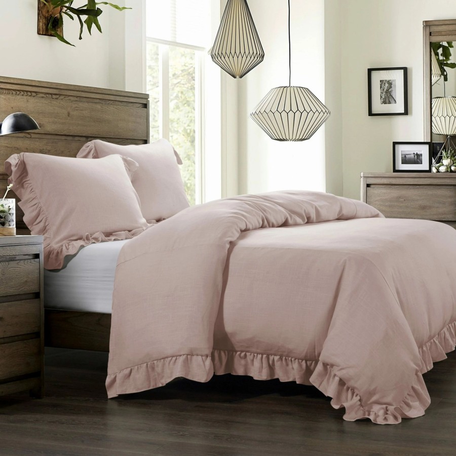 Bedding * | Outlet Hiend Accents Lily Washed Linen Comforter Set, 3Pc